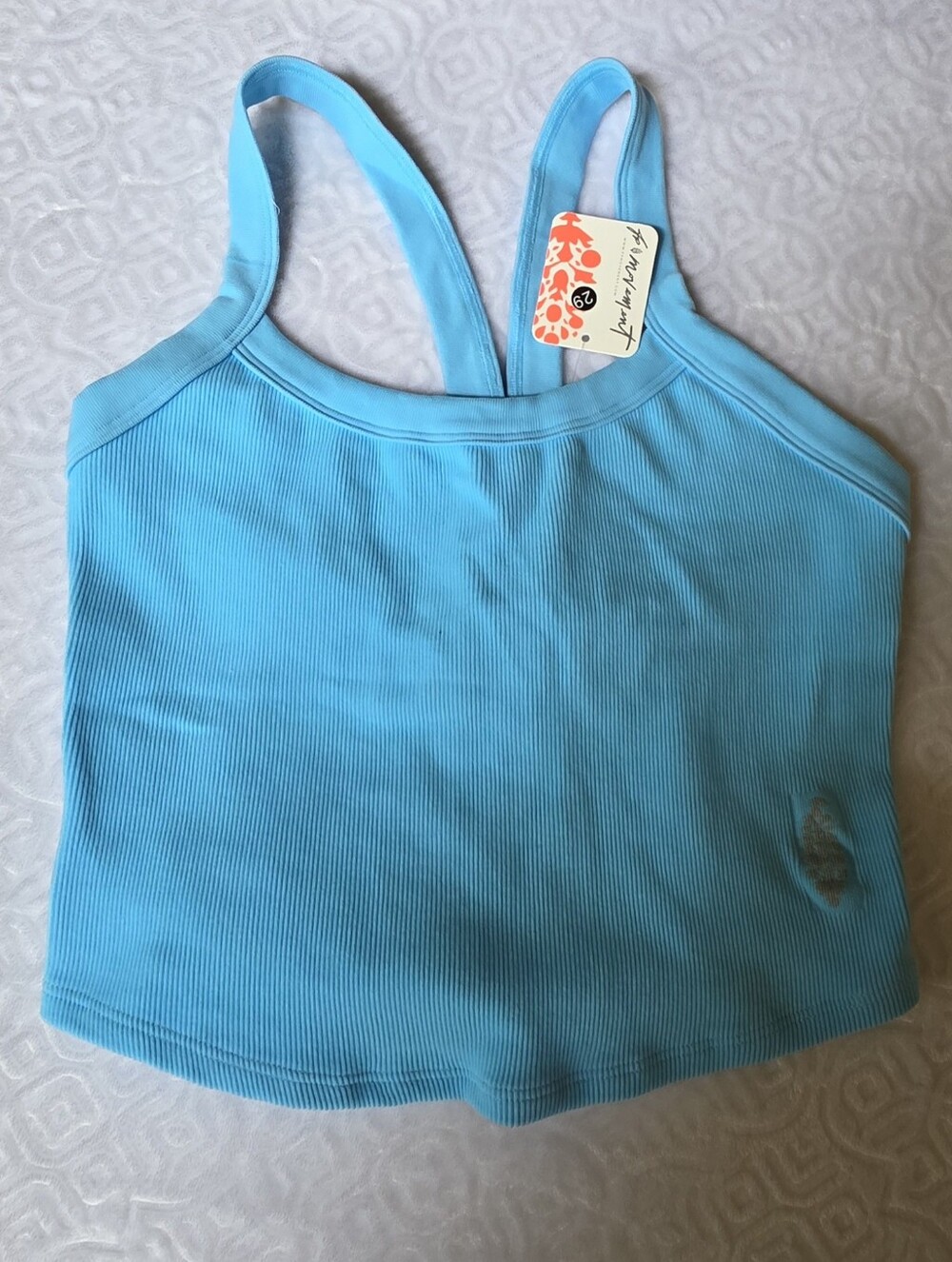 Free People Movement Crop Tank/ Cami Bright Blue Denim M/L NWT